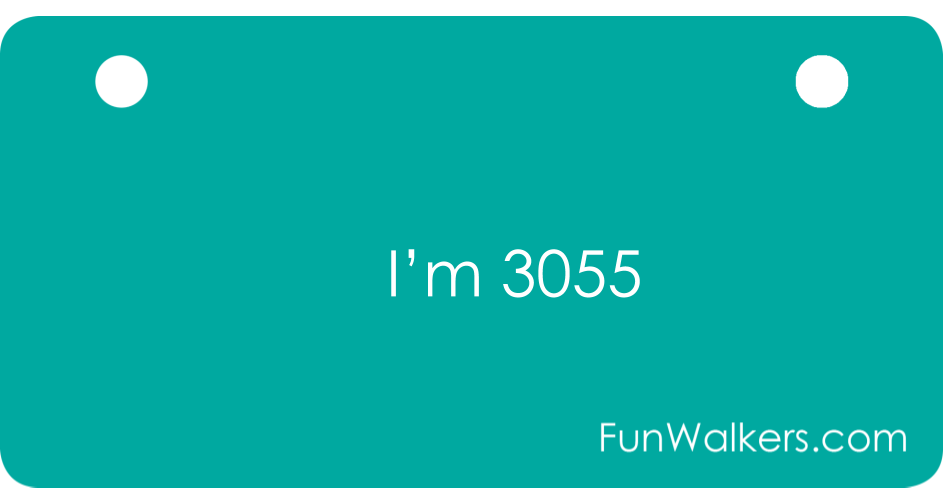 I'm 3055 - Funwalkers License Plate for Walkers, Rollators, Scooters