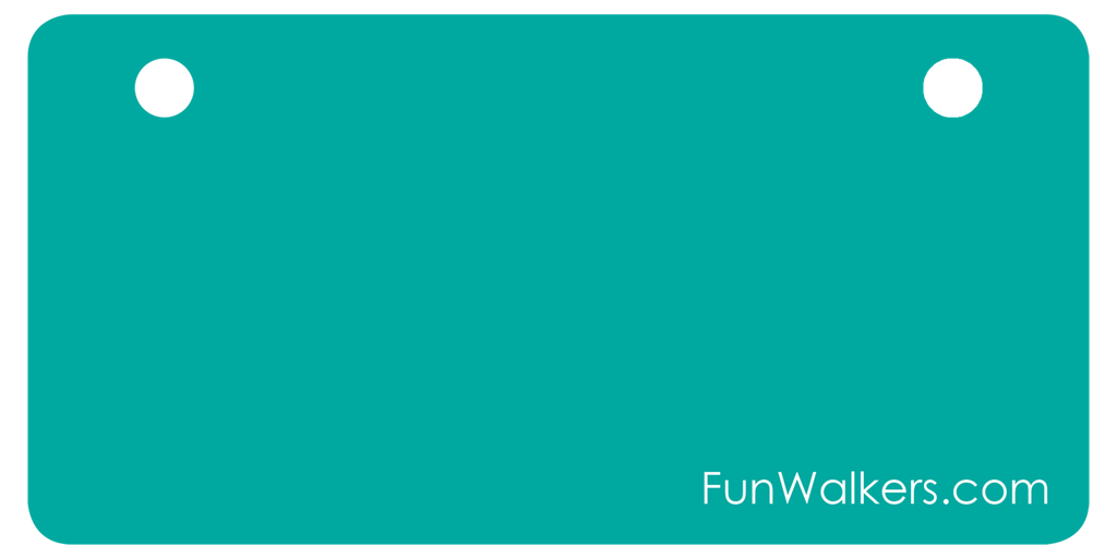 Customizable Funwalkers License Plate for Scooters, Walkers - Turquoise