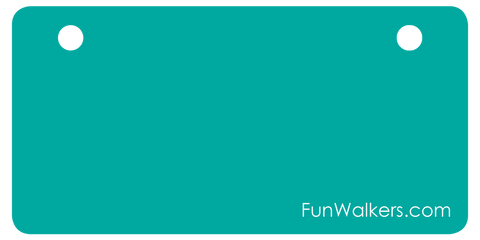 Customizable Funwalkers License Plate for Scooters, Walkers - Turquoise